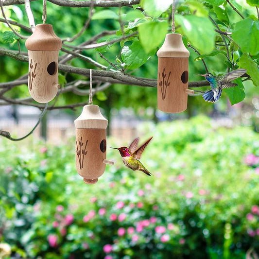 Casa Colibrí de Madera-Regalo para Amantes de la Naturaleza