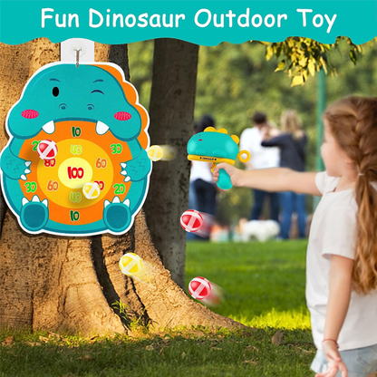 Dinosaur Ball Gun Toy Indoor Outdoor Games for Kids 3-8 Stocking Stuffers