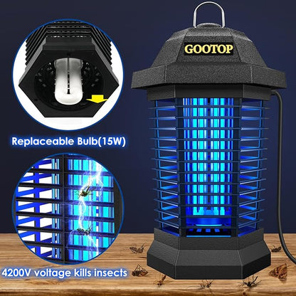 GOOTOP Bug Zapper Outdoor Electric, Mosquito Zapper, Fly Traps, Fly Zapper, Mosquito Killer