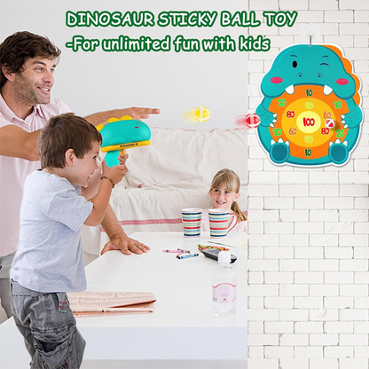 Dinosaur Ball Gun Toy Indoor Outdoor Games for Kids 3-8 Stocking Stuffers