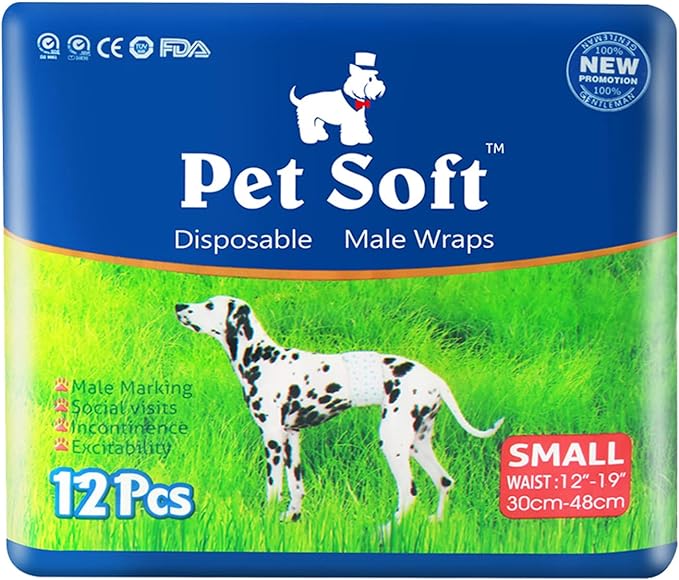 Pet Soft™ Disposable Male Dog Wraps - Dog Diapers