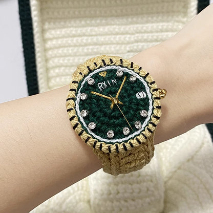 Braid Wrist watch Handmade Knitted yarn weaving watch