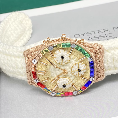 Braid Wrist watch Handmade Knitted yarn weaving watch