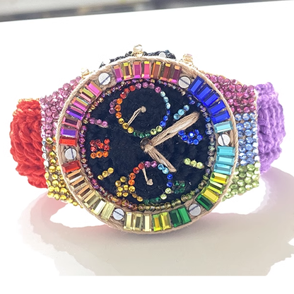 Braid Wrist watch Handmade Knitted yarn weaving watch